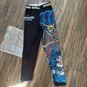 Men's Samurai Leggings - Black and Blue
